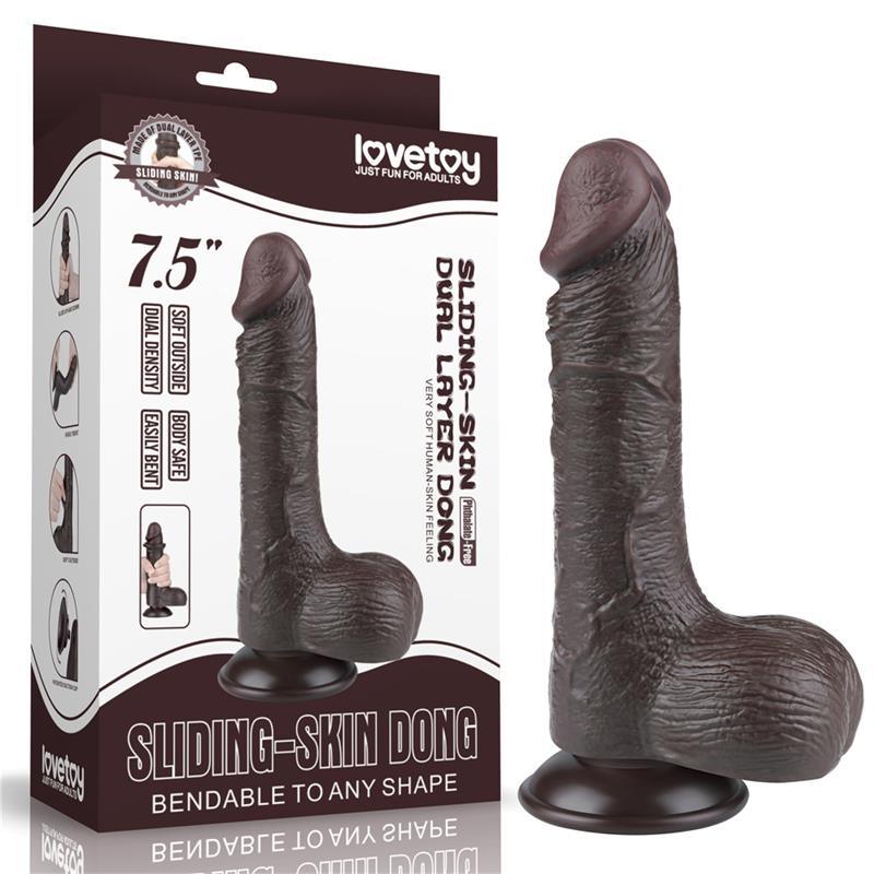 Lovetoy Sliding Skin black dildo 19,5cm - EROTIC - Sex Shop