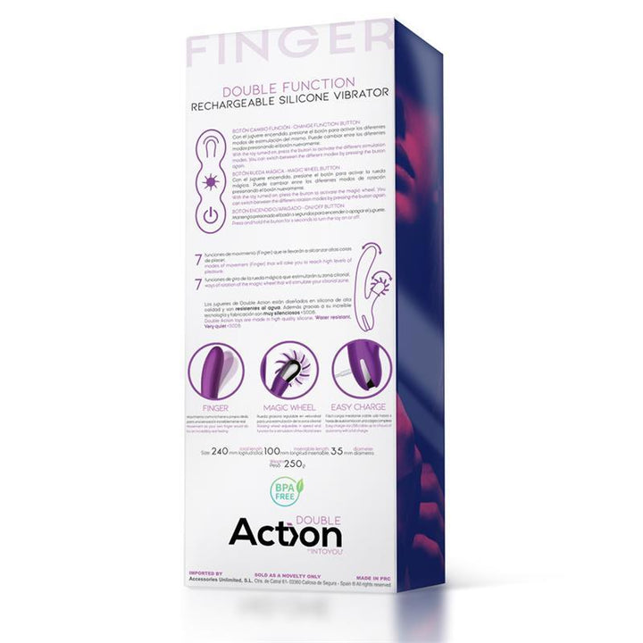 Action No.Two Finger Double Function Vibrator - EROTIC - Sex Shop