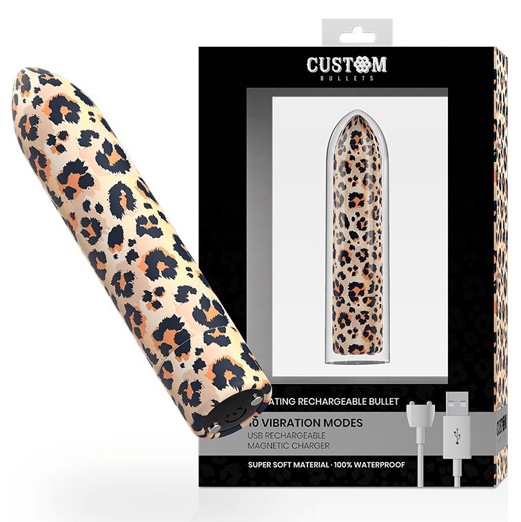 Custom Bullets Leopard Magnetic Vibrator - EROTIC - Sex Shop