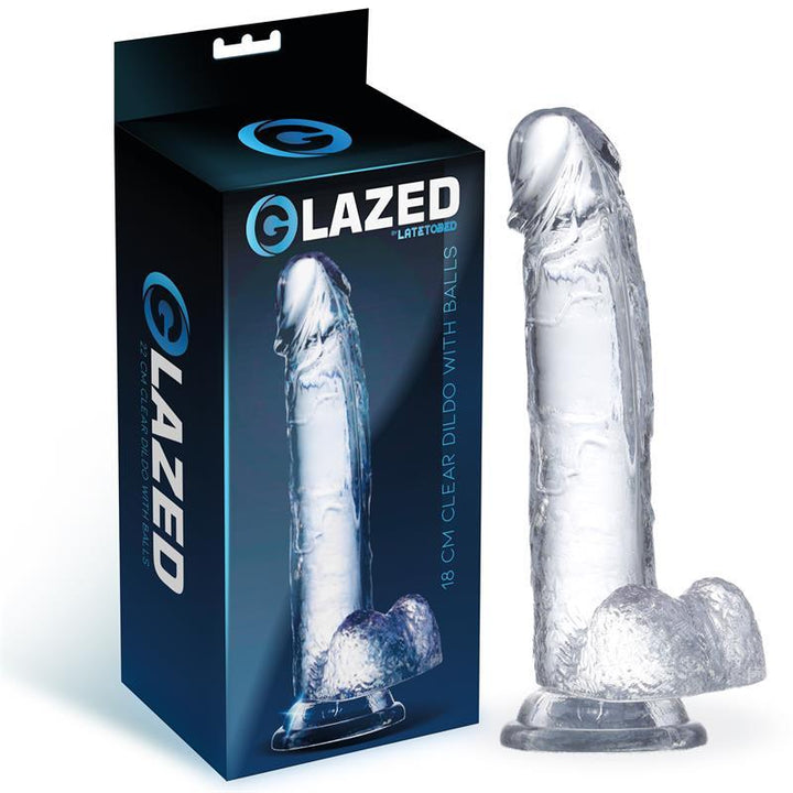 Glazed realistični prozirni dildo s testisima 18cm ili 22cm - EROTIC - Sex Shop