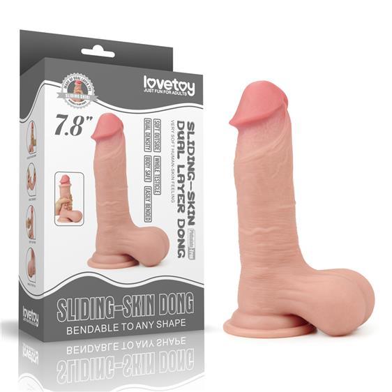 Lovetoy Sliding Skin dildo s cijelim testisima 19,5 cm - EROTIC - Sex Shop